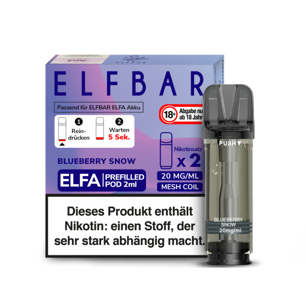 ELFBAR ELFA Blueberry Snoow 20mg Nikotin 2er Pack