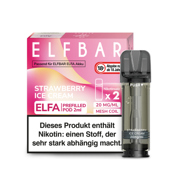 ELFBAR ELFA Strawberry Ice Cream 20mg Nikotin 2er Pack