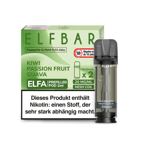 ELFBAR ELFA Kiwi Passion Fruit Guava 20mg Nikotin 2er Pack