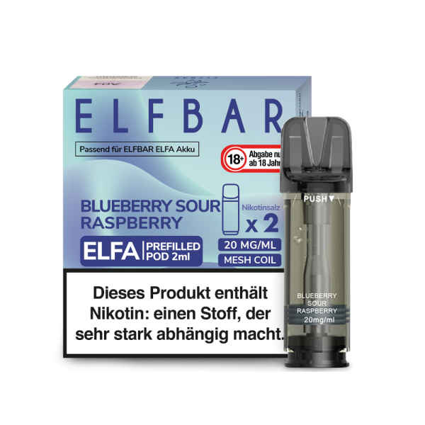 ELFBAR ELFA Blueberry Sour Raspberry 20mg Nikotin 2er Pack