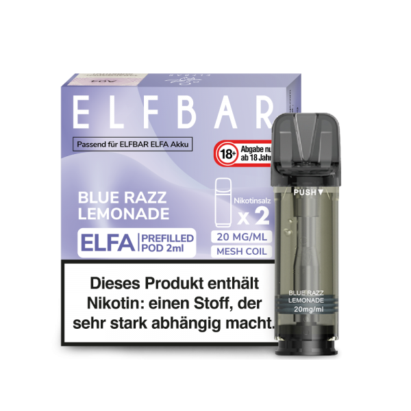 ELFBAR ELFA Blue Razz Lemonade 20mg Nikotin 2er Pack