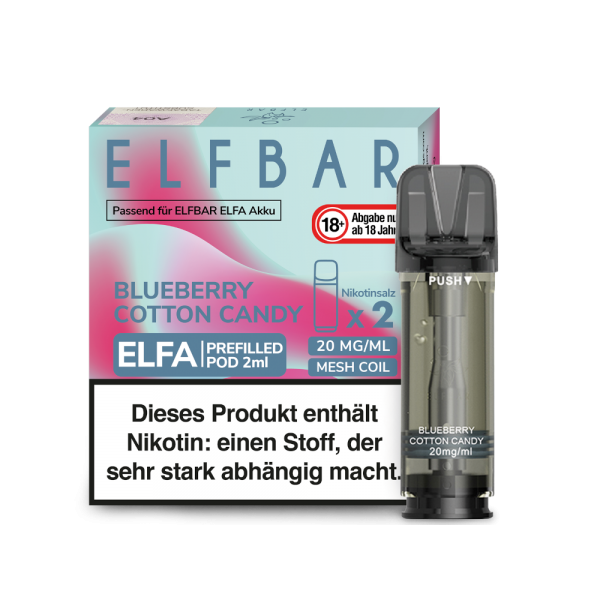 ELFBAR ELFA Blueberry Cotton Candy 20mg Nikotin 2er Pack