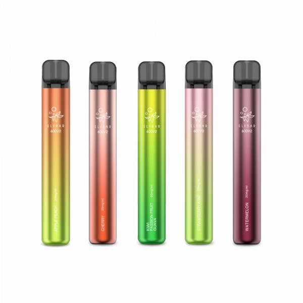 ELFBAR 600 V2 Probierpaket (Apple Peach, Cherry, Kiwi Passionfruit Guava, Strawberry Kiwi, Watermelo