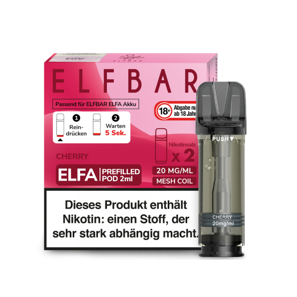 ELFBAR ELFA Cherry / Cherry Candy 20mg Nikotin 2er Pack