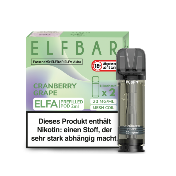 ELFBAR ELFA Cranberry Grape 20mg Nikotin 2er Pack