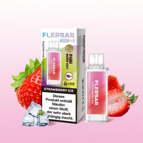 Flerbar Pods - Strawberry Ice - 20mg Nikotin - 2er Pack