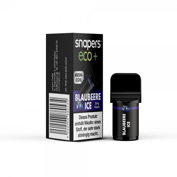 snapers eco+ - Prefilled Pod - 20mg Nikotin - Blaubeere Ice