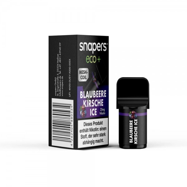 snapers eco+ - Prefilled Pod - 20mg Nikotin - Blaubeere Kirsche Ice